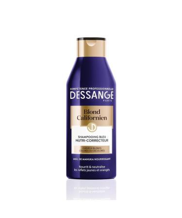 DESSANGE - Nutri-Corrective Blue Shampoo Californian Blonde - Formula Enriched With Manuka Honey* - Nourishes & Neutralizes Unwanted Highlights - For Blonde Colored or Bleached Hair - 250 ml