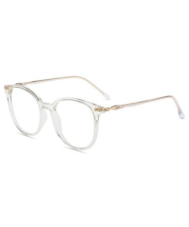 Firmoo Blue light filter glasses for women men without prescription anti -blue light UV protective glasses trun full -rimmed glasses against eye loading reflective nerd glasses (transparent) 0.0x transparent - Buy Online on GoSupps.com