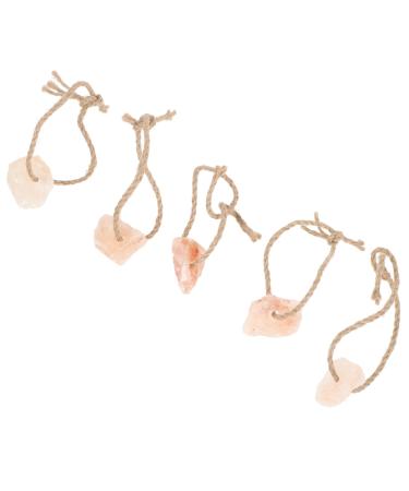 VINTORKY 5pcs Small Pets Lick Salt Pet Salt Blocks Salt Blocks Pendant Cattle Salt Lick Rope