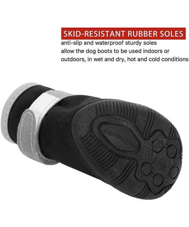 QUMY Small Dog Shoes Reflective Anti-Slip Boots | Winter Snow Booties 4PC Black Size 2 | Hot Pavement Protection - Buy Online on GoSupps.com
