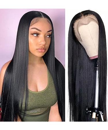 AILIF Lace Front Wigs Human Hair Straight 13x4 HD Lace Frontal Human Hair Wig Pre Plucked 150% Density Brazilian Virgin Human Hair Wig with Baby Hair for Black Women Natural Color (20 Inch) 20 Inch (Pack of 1) 13x4 Lace Fr…