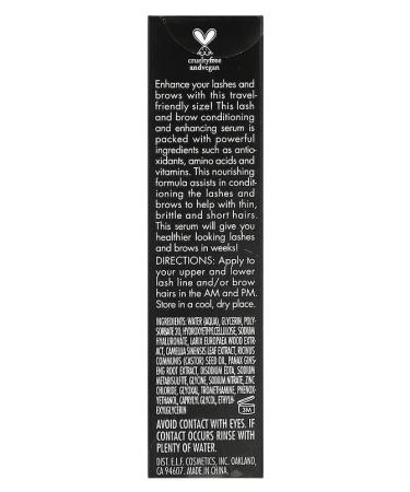 e.l.f. SKIN Enhancing Lash & Brow Serum Mini Promotes Longer-Looking Lashes & Brows Nourishing & Conditioning Formula Clear Clear Mini - 0.05 Fl Oz (Pack of 1) - Buy Online on GoSupps.com