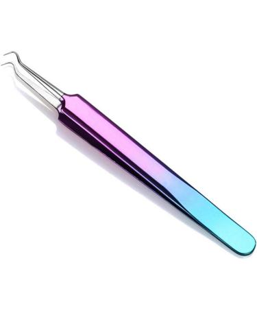 EORTA Set of 3 Stainless Steel Curved Tweezers Blackhead/Whitehead/Acne Needle Pimple Acne Removal Tools Face Cell Clip Cleaner with Plastic Storage Box for Face Skincare Rainbow - Buy Online on GoSupps.com