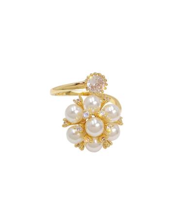 Bridal Pearl Flower Knuckle Ring | Adjustable Crystal Wedding Jewelry - Buy Online on GoSupps.com