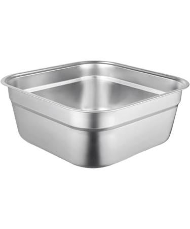 Stainless Steel Tub Dish Tub Stainless Steel Wash Tub 12'' Square Wash Basin Stable Flat Bottom Vegetable Washing Basket with Smooth Wide Edge Washing Up Bowl Multi-Purpose Dish Pan - Buy Online on GoSupps.com