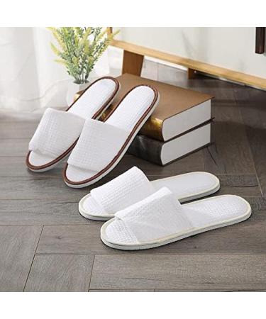 VASANA Hotel Slippers for Women & Men | 2 Pairs Soft Open Toe White Spa Slippers for Guests & Parties - Buy Online on GoSupps.com