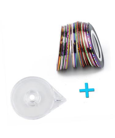 FRCOLOR 60 Rolls/2 Sets Foil Stickers Nail Tape Strips for Art Sticker Adhesive Tape Decorate Dispenser Manicure - Buy Online on GoSupps.com