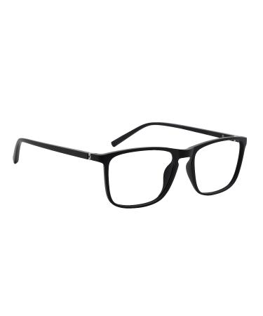OCCI CHIARI Large Reading Glasses 1.0 Men’s Rectangle Readers 100 with Spring Hinge (Matte Black) 1-black 1.0 x