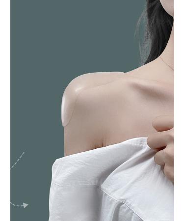 QUUPY 2 Pairs Silicone Shoulder Pads - Reusable Anti-Slip Push-Up Enhancer for Women's Clothing - Transparent & Nude Color - Buy Online on GoSupps.com