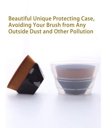 Foundation Makeup Brush for Blending Liquid Cream | Flawless Cosmetics with Protective Case - Black - Buy Online on GoSupps.com