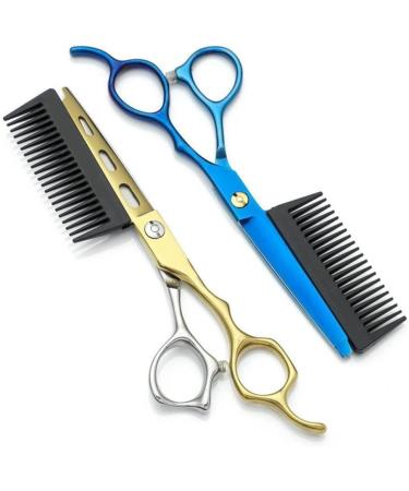 Professional Hairdressing Scissors 2 in 1 Hair Scissors with Comb with Detachable Comb 6 Inch Professional Jp440c Steel Gold 2 in 1 Hair Scissors Home Use for Man Woman Adults Kids (Green) - Buy Online on GoSupps.com