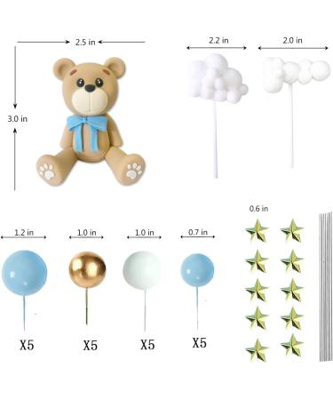 33 PCS Blue Bear Cake Toppers for Baby Shower & Birthday Parties - Buy Online on GoSupps.com