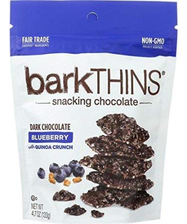 BarkTHINS Snacking Dark Chocolate (4.7 oz) (Blueberry Quinoa with Agave) (Pack of 3)