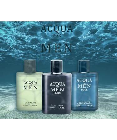 Acqua Cologne for Men Combo (3.4oz / 100ml x 3pcs) Eau de toilette (Impression of Acqua Acqua Black Acqua Blue) Pack of 3pc - Buy Online on GoSupps.com