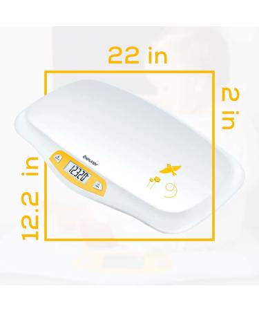 Beurer BY80 Digital Baby Scale - Infant & Pet Scale, Weighs up to 44 lbs, Holds Weight in Pounds, Ounces & Kilograms - Buy Online on GoSupps.com