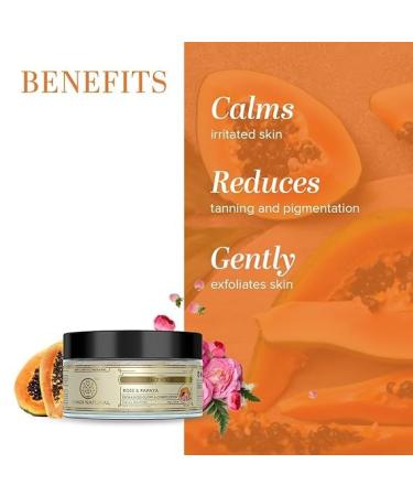 Rose & Papaya Face Scrub | Ayurvedic Moisturizing Scrub for Blackhead Removal | Chemical-Free | All Skin Types - Buy Online on GoSupps.com