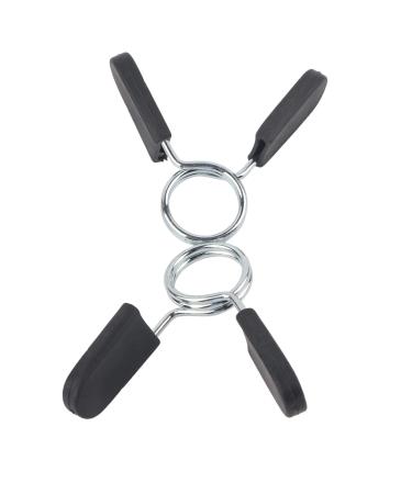 Huairdum Barbell Clamp Non-Slip Rubber Grip Easy Operation Practical Barbell Spring Clamp for Home Equipment