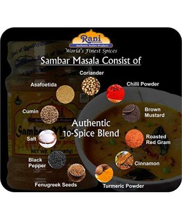 Rani Sambar Masala 3oz PET Jar - All Natural Vegan Lentil Soup Spice Blend - 2.99 Ounce (Pack of 1) - Buy Online on GoSupps.com