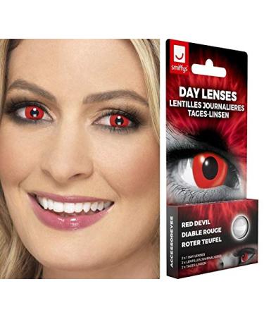 Smiffy's 47105 Red Devil daily soft lenses 2 pieces/BC 8.7 mm/DIA 14.5 mm / 0 diopters