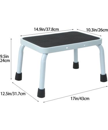 Sattiyrch 9.5 Step Stool - Anti-Skid Rubber Platform, Elderly Friendly, Heavy Duty, Easy Assembly - White/Black - Buy Online on GoSupps.com