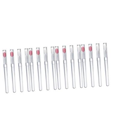 Mipcase 16 Pcs Silicone Lip Brush with Lid Makeup Brush Lidded Lip Portable Lip Makeup Use Lipstick Brush Silicone Lipstick Brush Cosmetic Tool