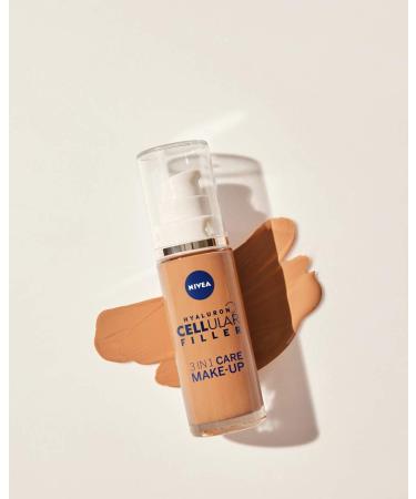 NIVEA Hyaluron Cellular Filler - 3-in-1 Foundation - Hydrating Foundation with Hyaluronic Acid - For a More Even Complexion - 30ml - Buy Online on GoSupps.com