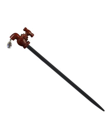 Wood Hair Stick | New Chinese Hair Pins with Faucet Design Exquisite Chinese Hair Accessories Retro Sandalwood Hair Stick for Women & Girls With Long Hair