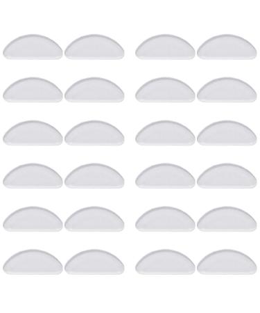 Jitnga 12 pairs glue brile nose pads d shape stick on non -slip soft silicone self -adhesive nose pads glasses pad for glasses and sunglasses 19 mm (transparent)