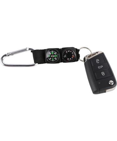 Herchr Keychain with Compass & Thermometer | Navigate with Precision | Ideal Carabiner Keychain for Travel & Adventure - Buy Online on GoSupps.com
