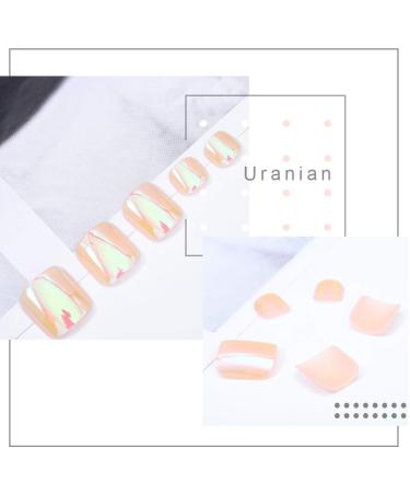 Glossy Pink Fake Toe Nails - Blue Gray Square Shimmer, Full Cover 24pcs for Women and Girls - Buy Online on GoSupps.com