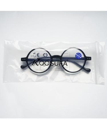 Koosufa Round Reading Glasses with Blue Light Filter for Men & Women - TR90 Retro Full-Rim Anti-Fatigue Visual Aid in Transparent Green (Strengths 0.0 to 4.0) - Buy Online on GoSupps.com