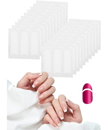 French Nail Stickers 960Pcs | 20 Sheets French Manicure Stickers French Tip Stickers Self-Adhesive Moon Shape French Manicure Nail Stickers | DIY Nail Art Design Accessory - Buy Online on GoSupps.com
