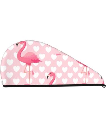 Microfiber Hair Drying Cap - Cute Flamingo Towel Wrap for Quick Drying Thick & Curly Hair - Buy Online on GoSupps.com