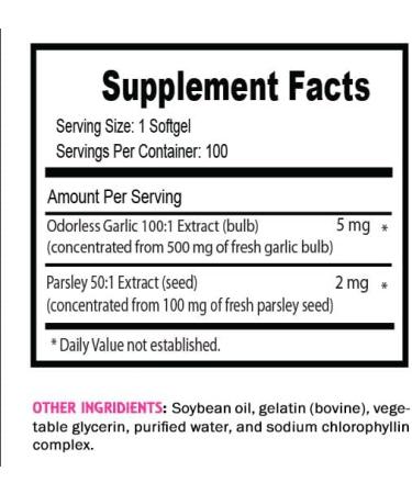GARLIC AND PARSLEY ODORLESS - parsley and garlic capsules odorless odorless garlic supplement with parsley dietary supplement odorless herb power capsule convenience wellness routine add-on 3Bot - Buy Online on GoSupps.com