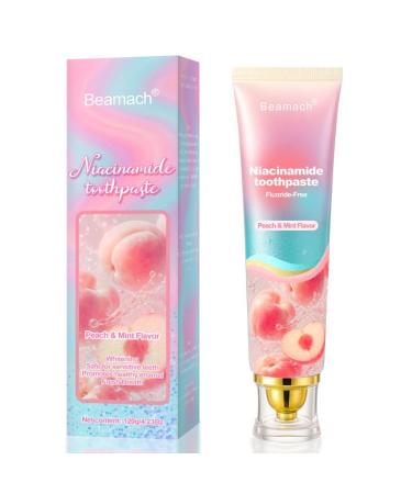 Niacinamide Whitening Toothpaste Triple White Probiotic Whitening Toothpaste Fluoride-Free| Sensitivity Relief | Fresh Breath & Stain Removal Formula | Sakura Peach Fragrance (1)