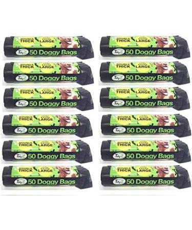 Extra strong black doggy waste bags with tie handle 600 32cm x 38cm (1) - Buy Online on GoSupps.com