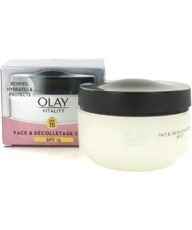 Olay Vitality Neck & Decolletage Cream SPF15 - Skin Firming & Sun Protection - Buy Online on GoSupps.com