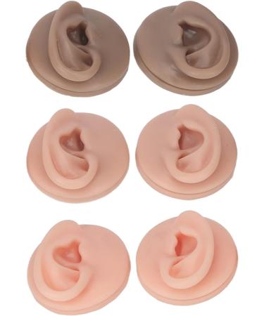 Silicone Ear Model 3 Pair Left and Right Soft Silicone Flexible Model Fake Ear Piercing Practice Human Ear Model with Acrylic Bracket Silicone Ear for Jewelry Display - Buy Online on GoSupps.com