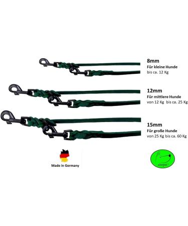 Adjustable Dog Liner for Small & Large Dogs - 2m | 2.40m | 2.80m | 3.50m | 5m - Durable Double Linen with Black Hooks - Fir Green (2m x 15mm) - Buy Online on GoSupps.com