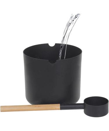 Aluminum Sauna Bucket 7L Aluminum Bucket Large With Spoon Aluminum Sauna Barrel Black Sauna Bucket Handmade Sauna Bucket Sauna Spa Accessory - Buy Online on GoSupps.com
