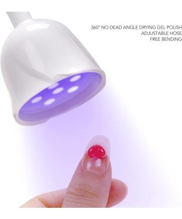 UV LED Nail Lamp 18W Portable Cordless Flash Cure Gel Nail Lamp 360 Degree Rotatable Rose Shaped Rechargeable Gooseneck Nail Dryer Decoration for Home and Nail Salon - Buy Online on GoSupps.com