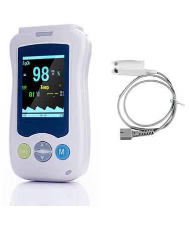 GKPLY Hand pulseximeter pulse oximetry portable oxygen monitor for fingers for adults 2.4-inch OLCD display 9-stage brightness adjustable with Spo2 probe for home school