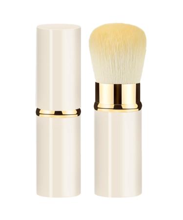Makeup Brush - Soft Powder Makeup Brush | Travel Makeup Brushes | Blending Blush Buffing Makeup Brush | Portable Makeup Brush for Bronzer/Buffing/Cosmetics and Highlighter White