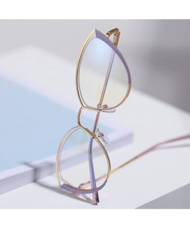 XFAK Reading glasses for women 1.5 Cat eye computer glasses Metal frame reading aid Blow light filter glasses pink feather hinge 2.0 presbyopia glasses (color: pink size: diopter+1.5) diopter+1.5 pink