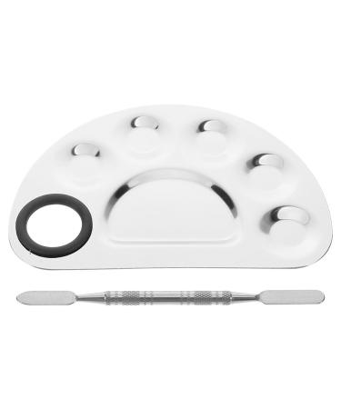 Gatuida Palette de Maquillage en Acier Inoxydable Spatule M tallique L g re et Portable pour M lange Pr cis du Fond de Teint et Nail Art Outil Professionnel pour Usage Maison et