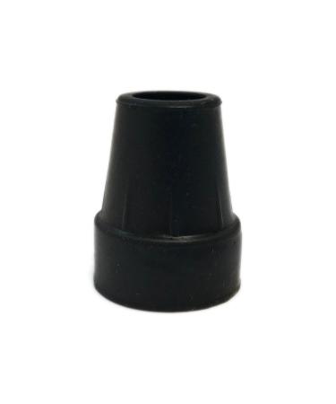 Harvy 1" Heavy Duty Black Rubber Replacement Cane Tip. (2 Pack)