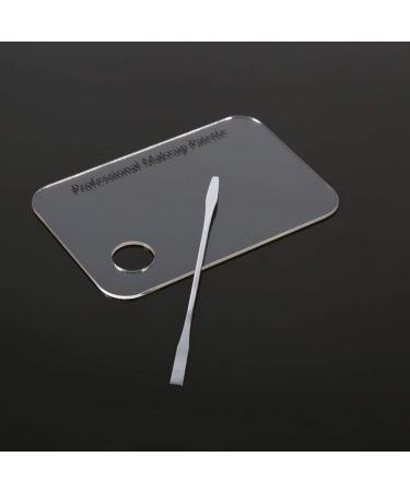 Clear Makeup Palette - 5.9 x 3.9 inch Stainless Steel Nail Art & Cosmetic Mixing Palette with Spatula Tool | International Shipping - Buy Online on GoSupps.com