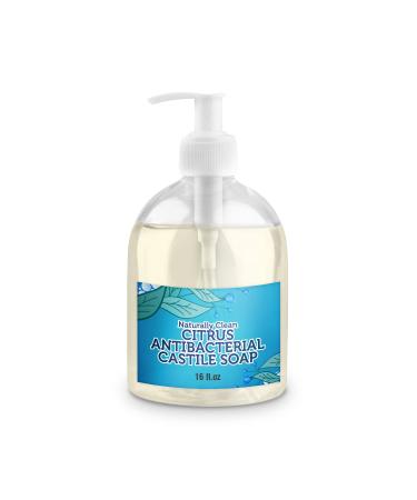 Citrus Antibacterial Pure Castile Soap Liquid for Face Hand & Body Wash-Vegan Non-GMO Made in USA All Skin Types Dry & Sensitive Skin 16 oz