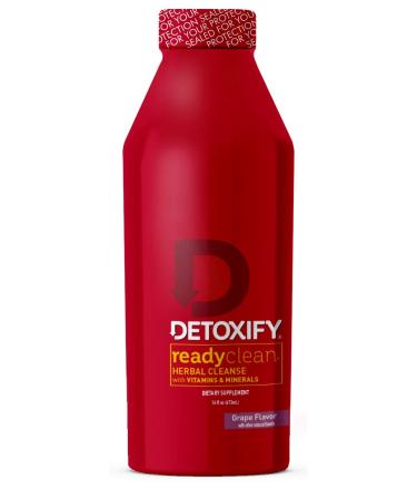 Detoxify Ready Clean Herbal Cleanse – Grape Flavor– 16 oz | Professionally Formulated Herbal Detox Drink | Enhanced with Milk Thistle Seed Extract & Burdock Root Extract
