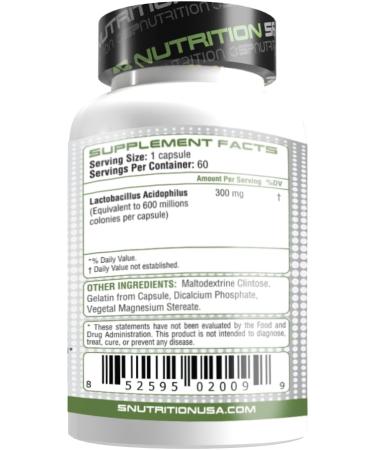 SP Nutrition Acidophilus Probiotic Supplement 60 Capsules 300mg Supports Digestive Health and Immune System - Buy Online on GoSupps.com